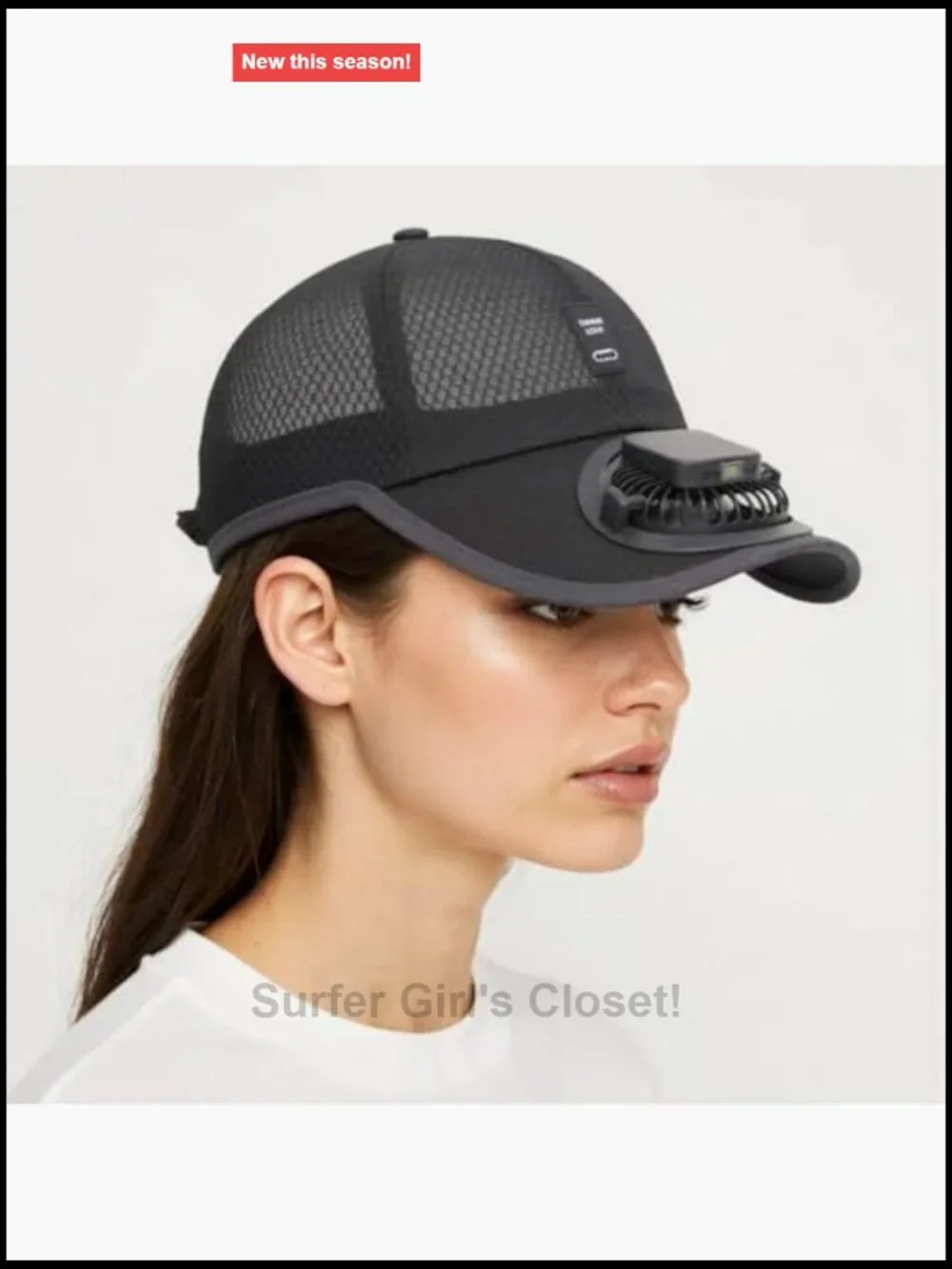 Solar Powered Baseball Cap with Fan, UV Protection Sun Hat, Adjustable